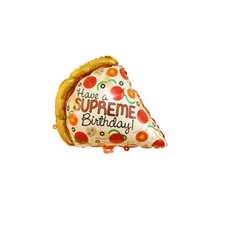 Pizza Balloon Birthday Party Decoration Helium/Air Self Seal Glossy Foil Cute
