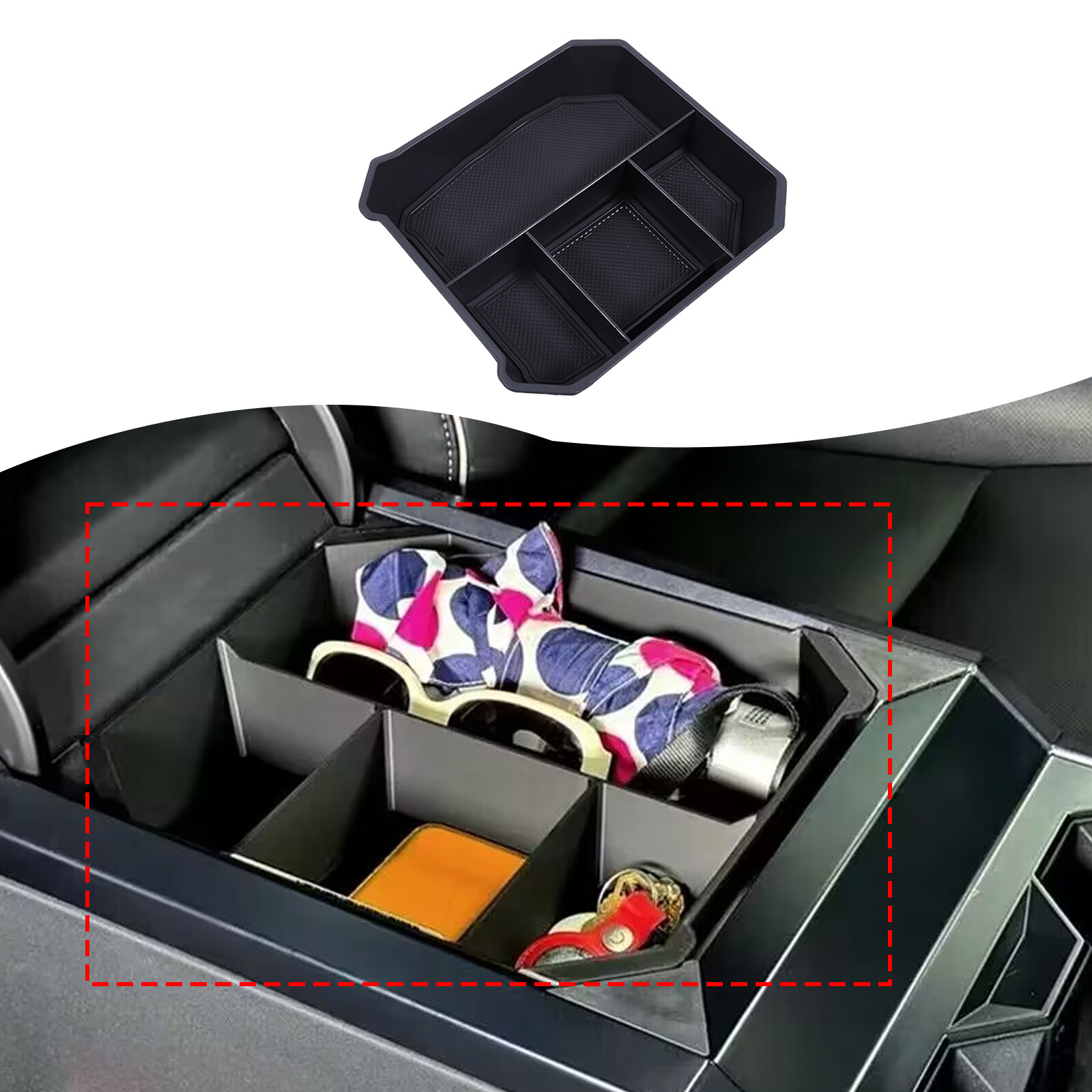 Center Console Organizer Tray Armrest Storage Box For Tesla Cybertruck 2024+
