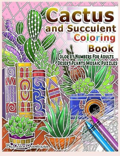 Cactus and Succulent Coloring Book Color by Numbers For Adults Desse (Tascabile)