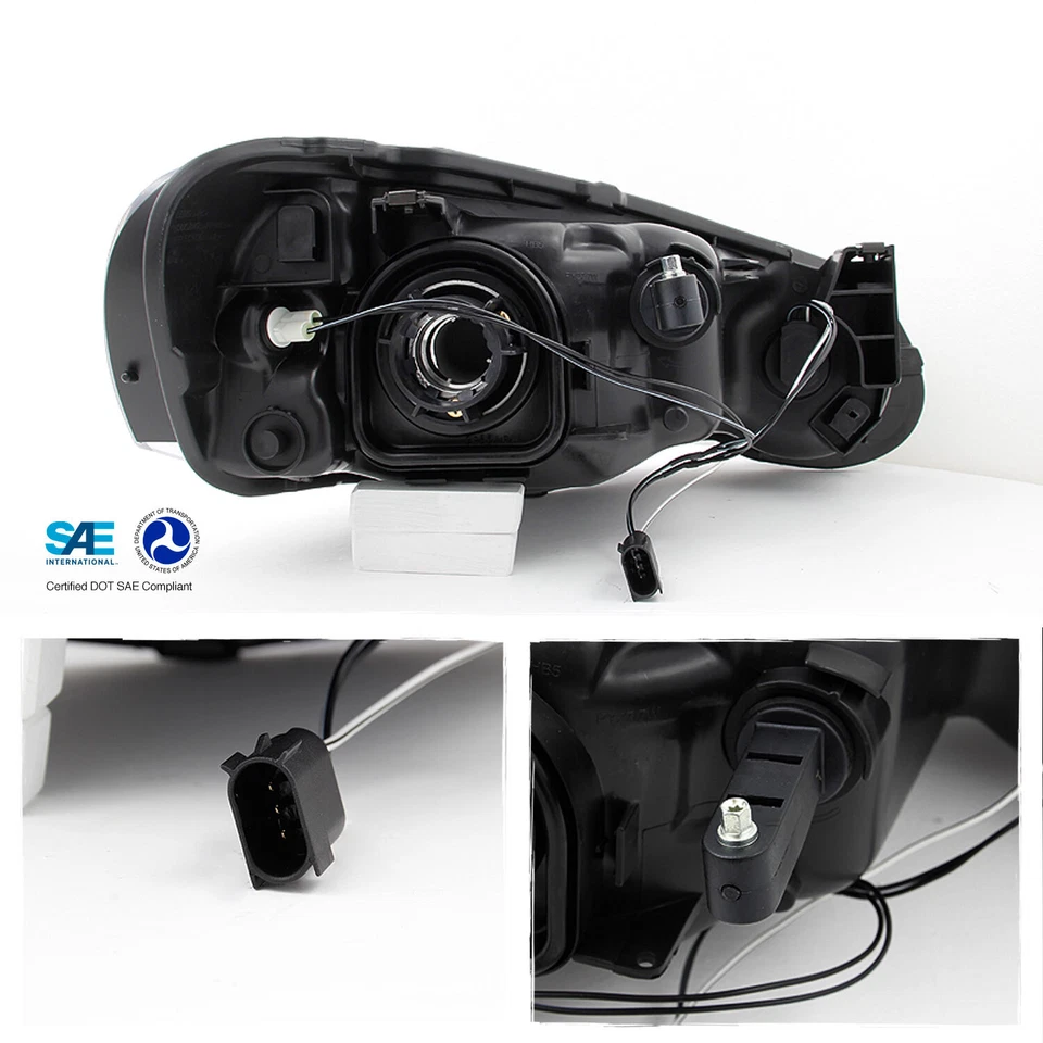 Fit 04-06 Chrysler Sebring Convertible & Sedan Black Replacement Headlights Pair - Image 2 of 4