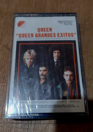 QUEEN - grandes exitos - NIEBIESKA SKORUPA, TAŚMA MEKSYKAŃSKA, czarne pudełko, NOWE I ZAPIECZĘTOWANE - Zdjęcie 1 z 2