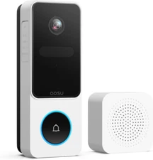 AOSU Doorbell Camera Wireless - Head-to-Toe View, Intelligent Package White