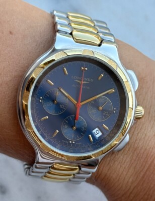 Longines Conquest Watch Chronograph Automatic Blue Dial Mens 40mm