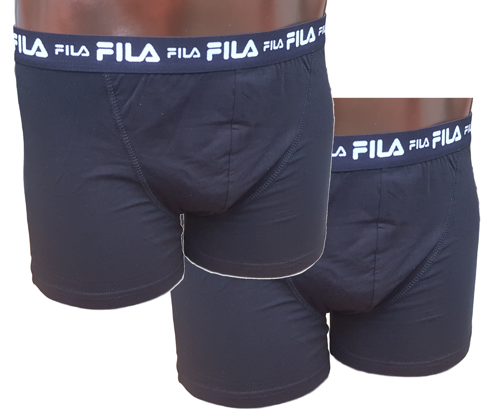 Boxer Uomo 2 pezzi bipack elastico BASIC COTTON FILA UH103 Intimo stretch Cotton