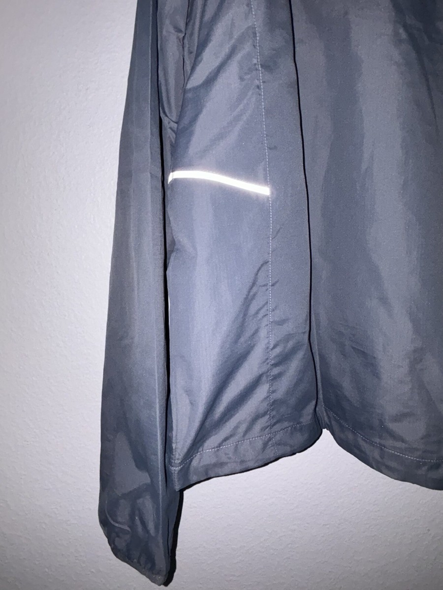 Raw Gear Men's M Gray Long Sleeve Wind Breaker Reflective Full Zip