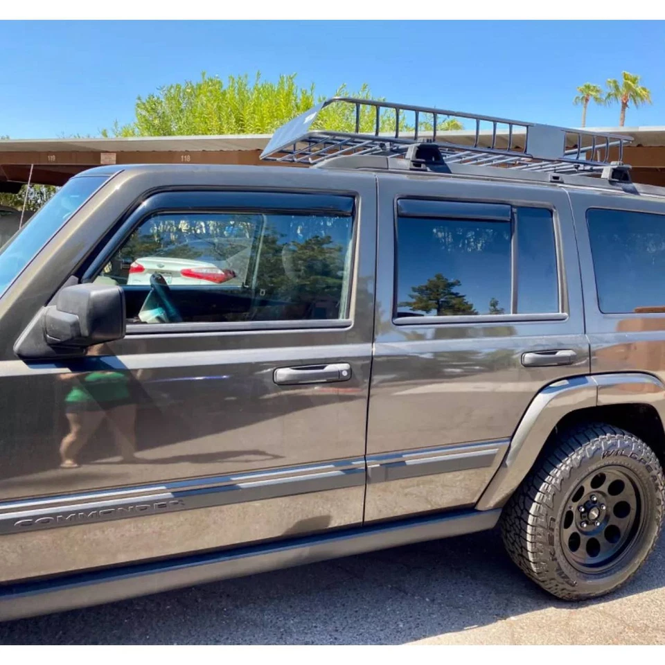 4pcs Window Visor Rain Guard in Channel for 2006 - 2010 Jeep Commander Deflector Foto 4 de 4