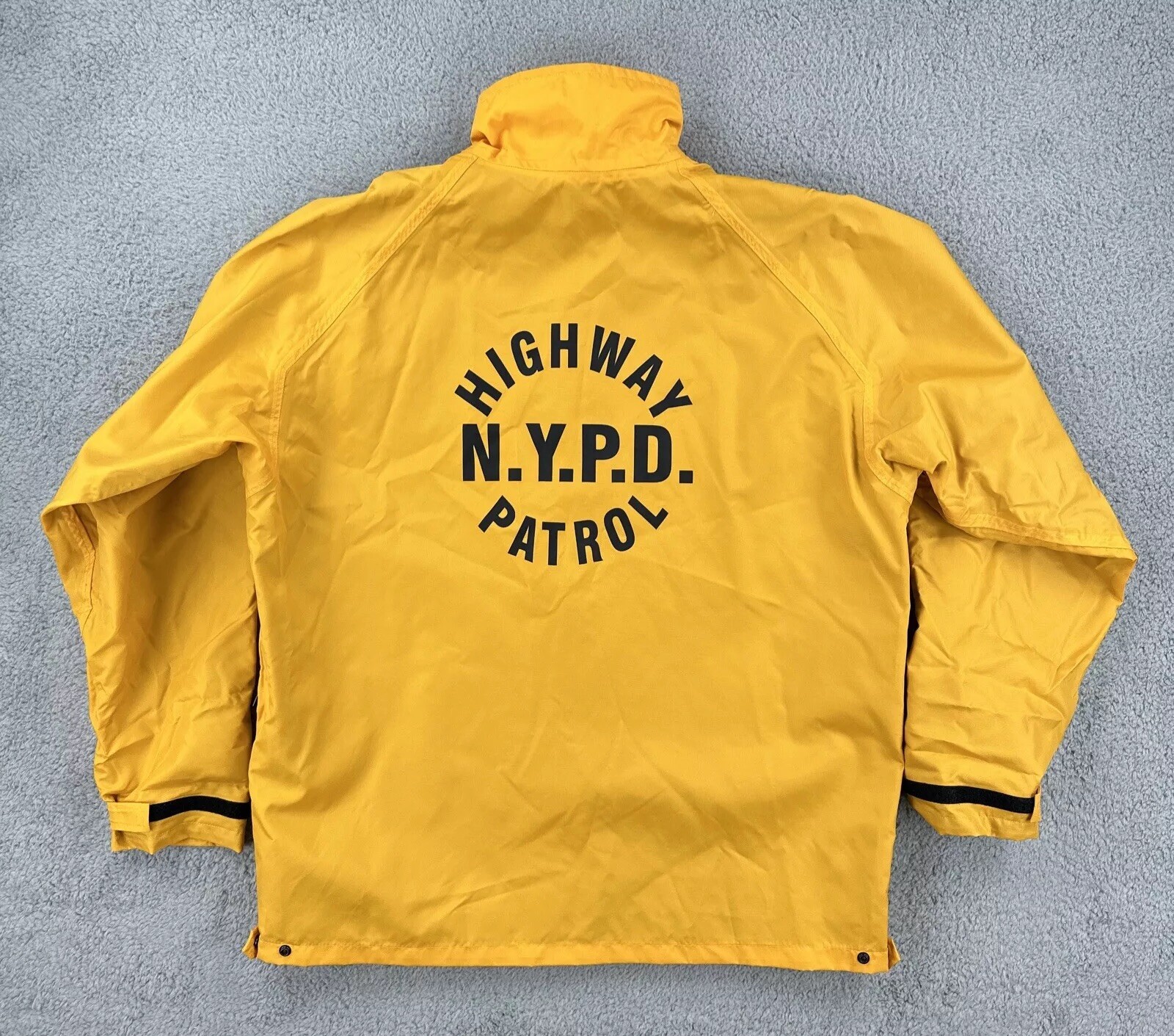 Vintage Bauer 90s NYPD Highway Patrol Men’s Large Yellow Rain Jacket