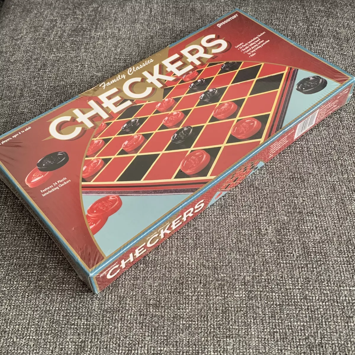 Pressman Checkers -- Classic Game With Folding Board and Interlocking  Checkers, 2 Players