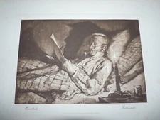 Rare Gravure Héliogravure originale d' Albert Anker (1831-1910) artiste suisse