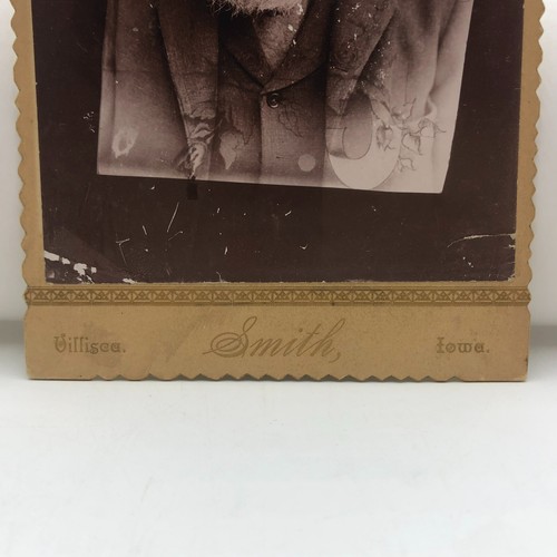 Cabinet Card Photo Portrait Old Man Beard Mustache Antique Art Suit Gentleman - Picture 4 of 6