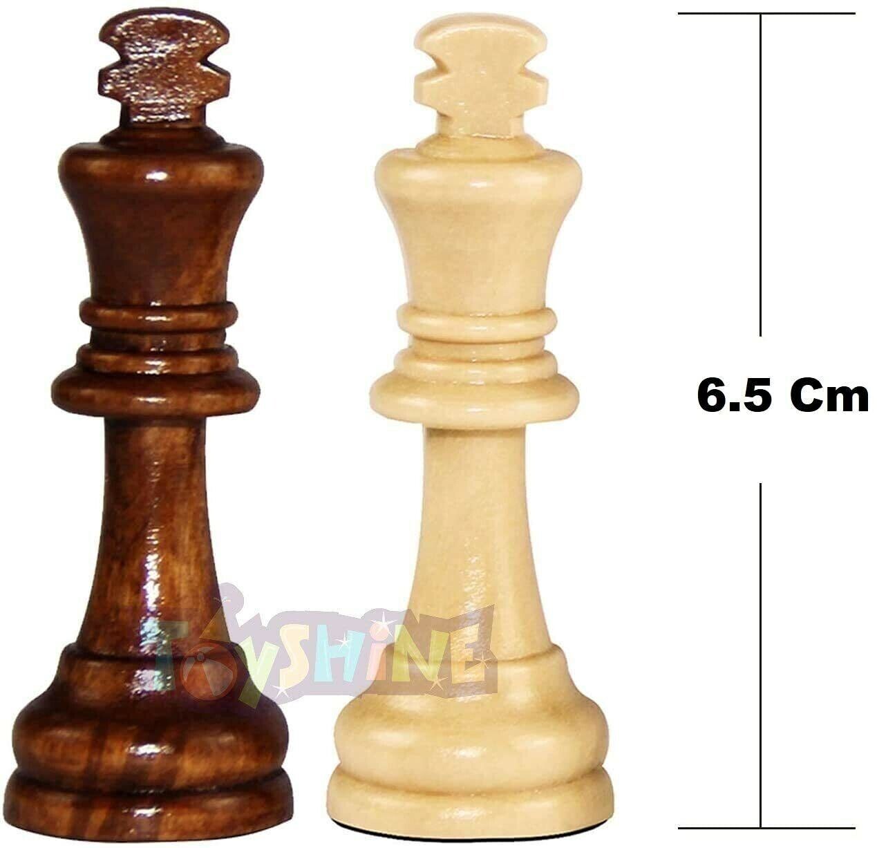 Combo of The Traditional Indian Hand Carving Chess Pieces in Sheesham & Box  Wood - 5.1 King with Chess Board