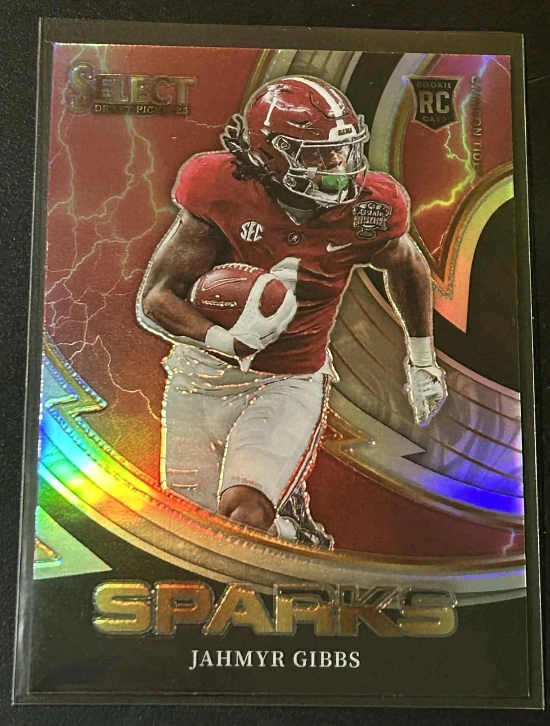 Jahmyr Gibbs Panini Select Draft Picks Sparks #SPRJG Silver