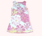 Girls vtg SWEET POTATOES pink white daisy boutique sun dress 4 4T stretch cotton