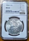 1904 O MORGAN SILVER DOLLAR NGC MS63