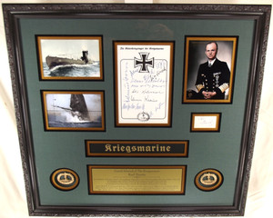 Admiral Karl Donitz & German U-Boat Commanders WW II Signed Autographs Display