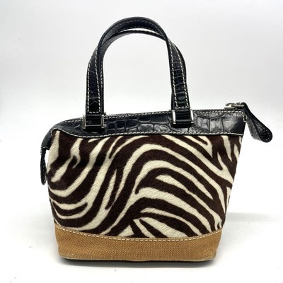 Authentic Etro mini handbag, armlet, zebra, halaco, goatskin, paisley