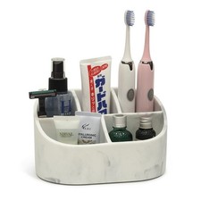 Toothbrush Holder, 5 Slots Bathroom Organizer Countertop, Resin Toothbrush Ho...