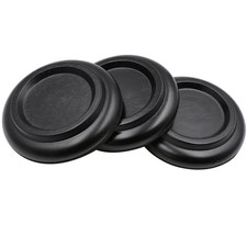 Piano Caster Cups Grand Leg Set of 3, Wood Black