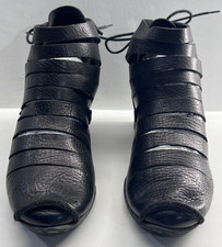 Trippen Womens Shoes Size 6.5 EU 37 Black Leather Ankle Booties "Fence"