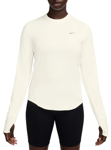 Nike Dri-FIT Swift Element UV Girocollo Running Top Bianco Foro Pollice S - Foto 4 di 16