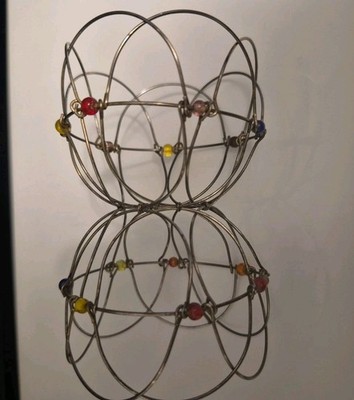 VTG 90s Wire Mandala 3D Fidget Toy Lotus Flower Geometric Stress Relief Desk Toy