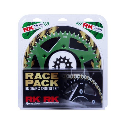 RK MX Gold Chain & Green Alloy Sprocket Kit for 19-20 Kawasaki KX250 13/51 - Picture 1 of 5