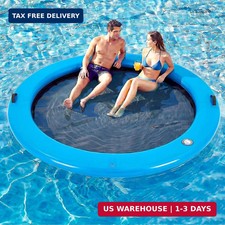 6-12FT Round Inflatable Floating Dock, Sunchill Float Ring, Water Hammock Tannin