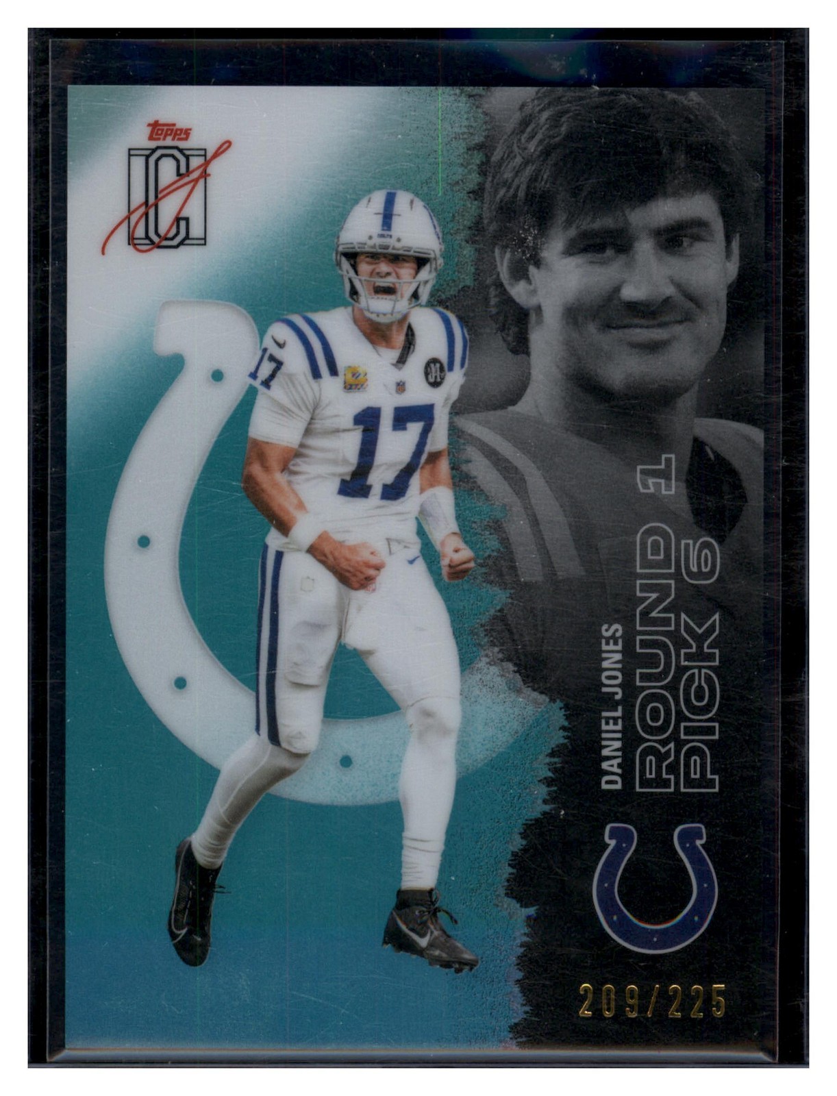 2025 Topps Signature Class #59 Daniel Jones Chrome Teal Refractor #/225