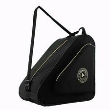Skate Bag for Ice, Inline, Roller  Quad Skates - Kids  Adults Black/Gold 