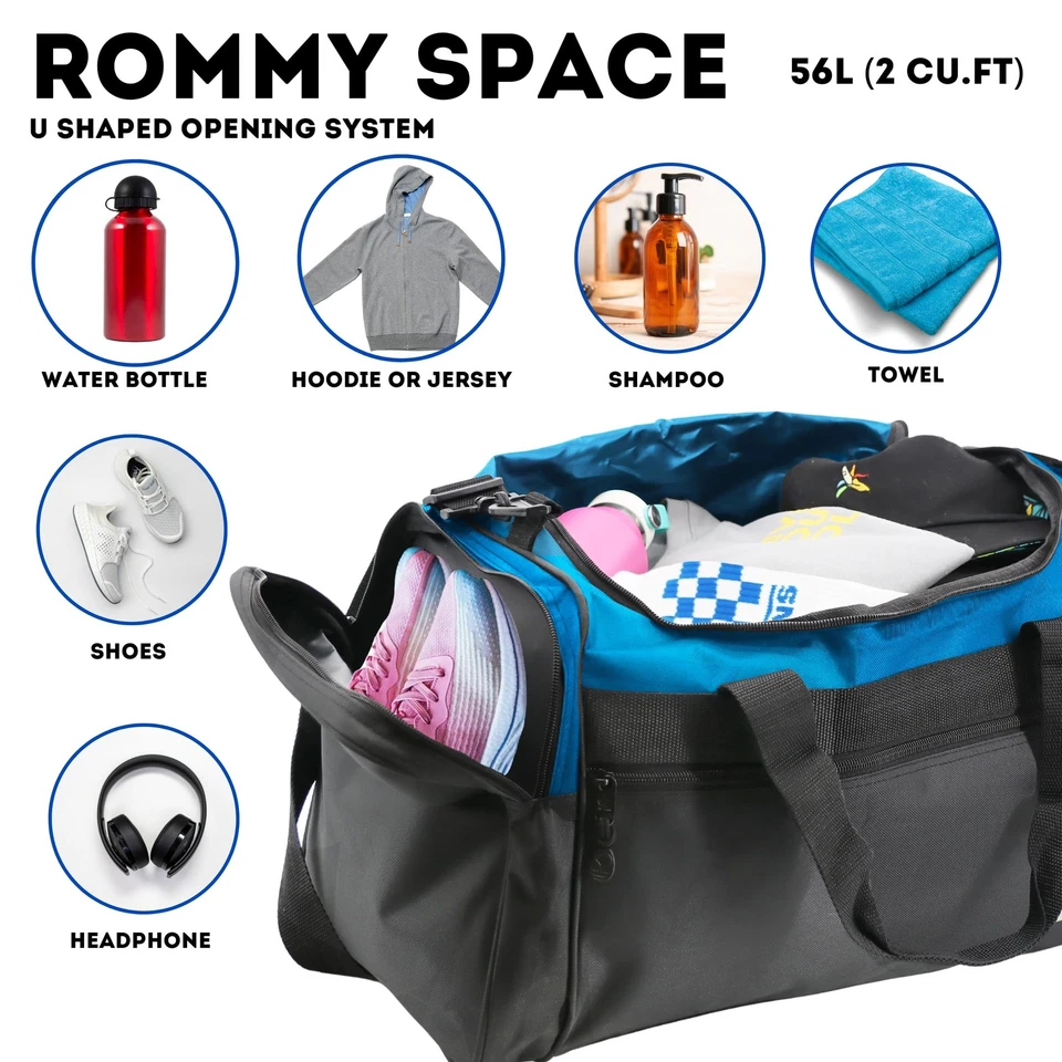 Bolsa de lona de cobre de 24 pulgadas, azul/negro, talla única Foto 3 de 4