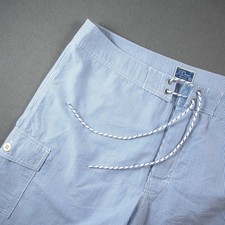 J.Crew Seersucker Cargo Board Shorts Men 33 Striped Swim Trunks Pocket Preppy 8"