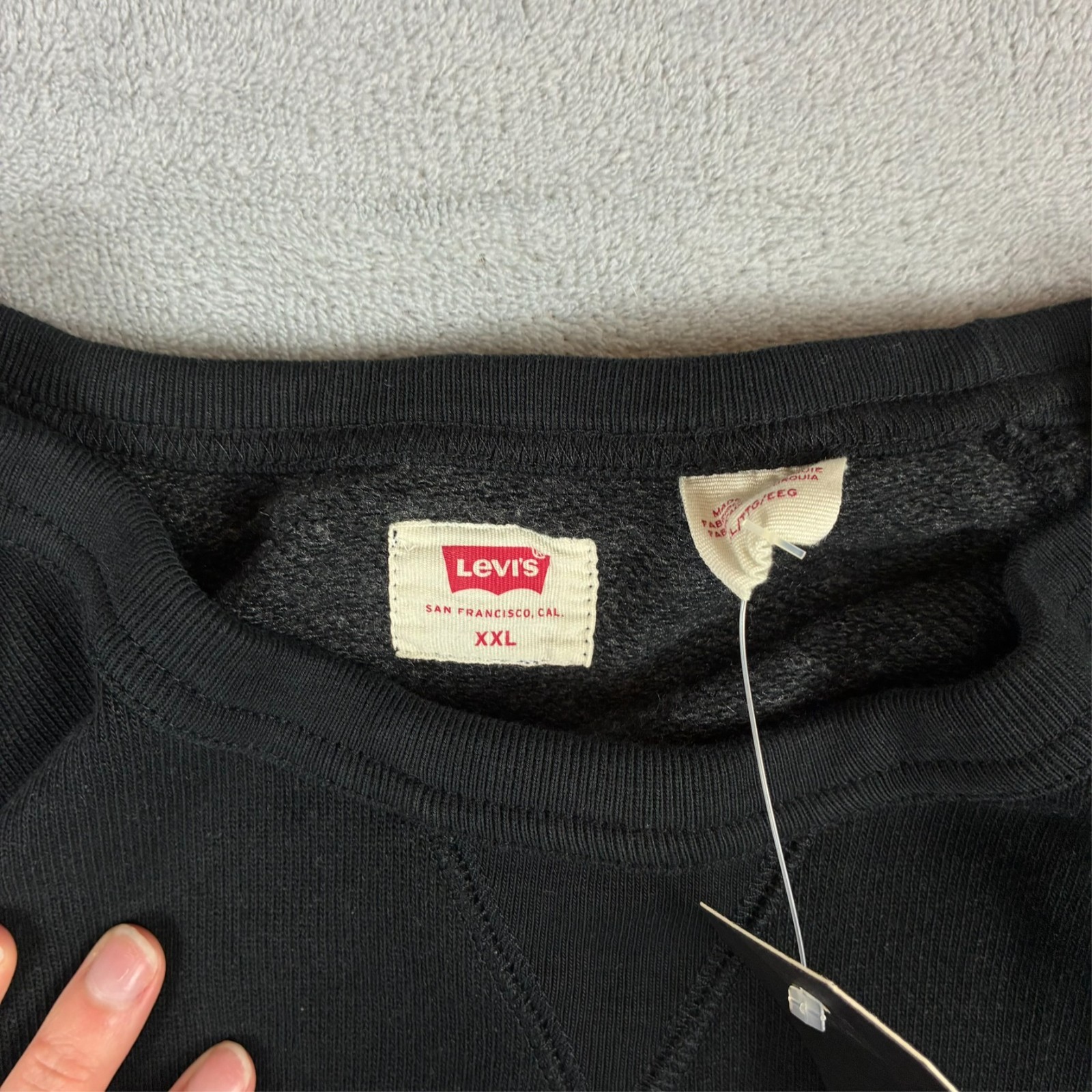 Vintage Levi's Black Signature Logo Size XXL Heavyweight Pullover Sweatshirt image 6