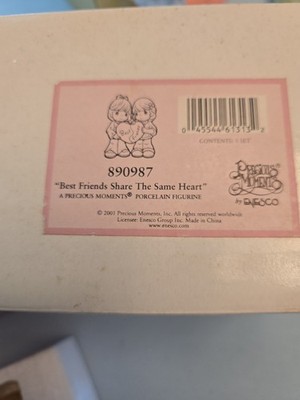 Precious Moments Figurine ''Best Friends Share The Same Heart'' #890987 NIB 2001
