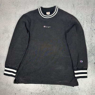 Vintage Champion Reverse Weave Sweatshirt Schwarz gestreift XL Champion Logo