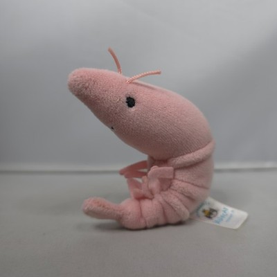 Jellycat - Sensationelle Garnelen - kleines Plüschtier 2,5 Zoll rosa amüsante Meeresfrüchte