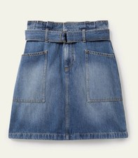 BNWT Boden Paper Bag Tie Skirt Sz 14R Mid Vintage Denim EUC