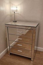Mirrored Glass Chest of Drawers 4 Drawer 750mm long x 460mm depth x 920mm high.