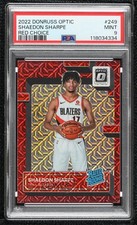 2022 Donruss Optic Rated Rookie Choice Red Prizm 30/88 Shaedon Sharpe PSA 9 11es