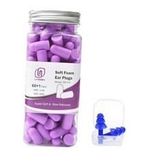 Foam Ear Plugs for Sleep, 60 Pairs, 38dB SNR, Purple  Ultra-soft noise
