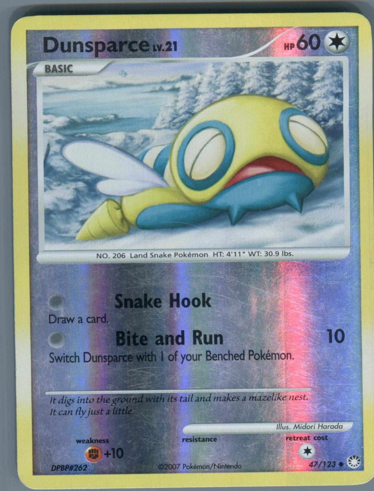 Dunsparce 47/123 Uncommon Mysterious Treasures Pokemon Reverse Holo MP