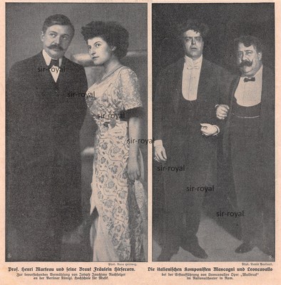 Henri Marteau und Blanche Hirsekorn - Mascagni und Leoncavallo - 1910 ~18x18cm
