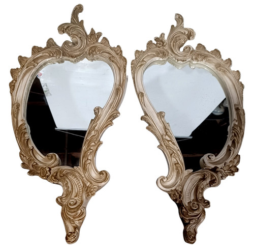 Pair of French Baroque Style Wall Mirrors By Universal Statuary Corp VGC