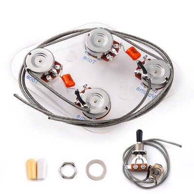 FLEOR 2T2V Prewired Loaded Guitar Wiring Harness Kit 3 Way Toggle Switch LP SG