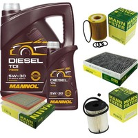 Mann Inspektionspaket 6L Mannol Diesel TDI 5W-30 FüR Opel Zafira B 1.7 Cdti