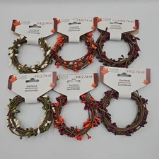 Pip Berry Single-Strand Garland 9ft (2.74M) spool Lot Of 6 Floral Garden Craft