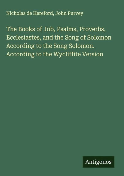 Nicholas De Hereford (U. A.) | The Books Of Job, Psalms, Proverbs,...-image