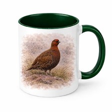 Brew Crew Gifts Grouse Mug, Watercolour British Wildlife Bird Design, White Cera