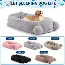 Large 71"x45"x12" Orthopedic Dog Bed for Adults Pets Extra Cuddly Faux Fur Bed
