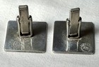 Pair Vintage Sterling Silver & Abalone Inlay Cufflinks Taxco Mexico Marked RRH — photo 3