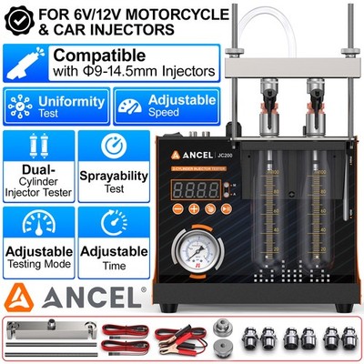 ANCEL JC200 Motorcycle Fuel Injector Cleaner Tester Injector Cleaning ...